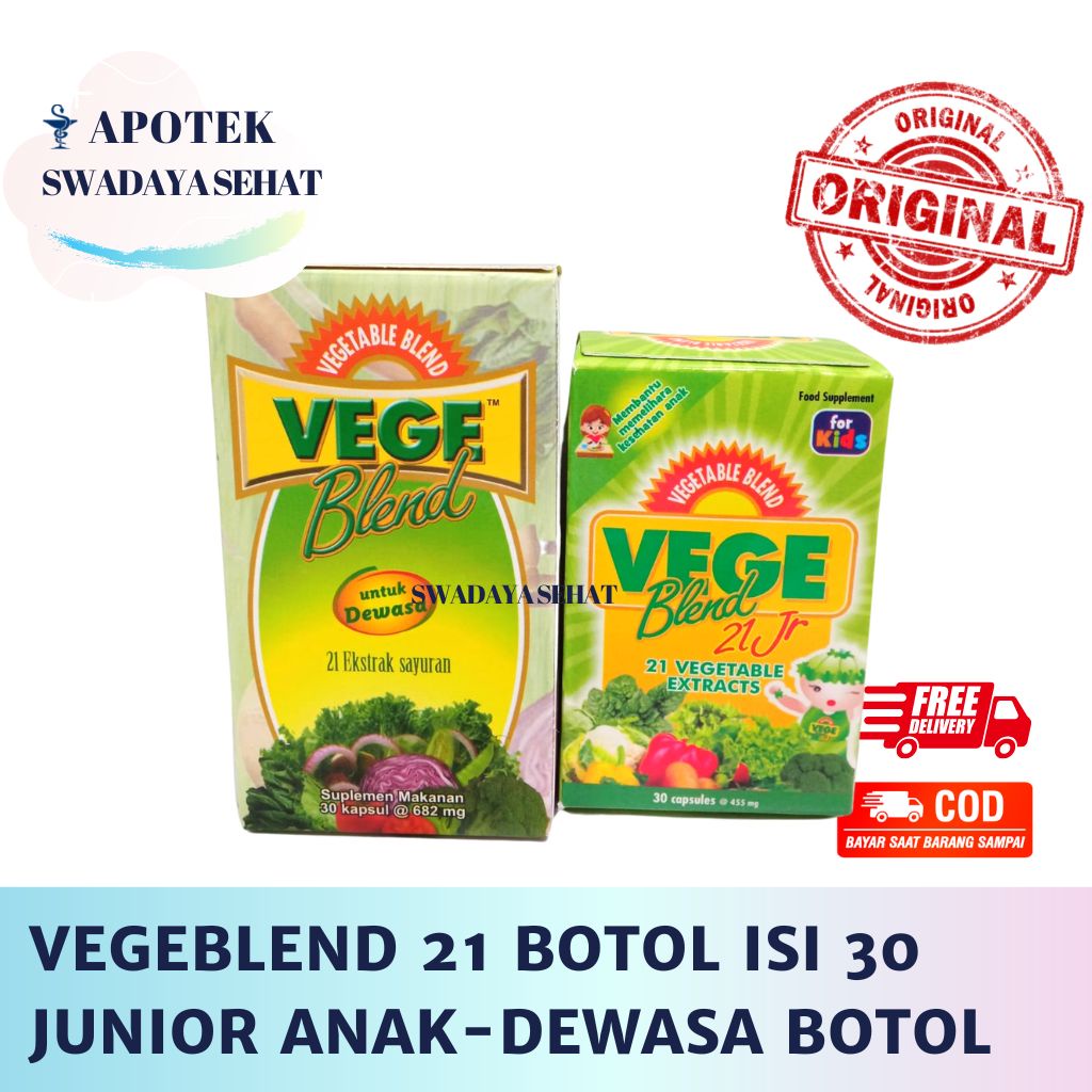 VEGEBLEND 21 FRUIT BLEND 18 Junior Anak Dewasa JR Botol Isi 30 - Suplemen Multivitamin Sayuran Buah