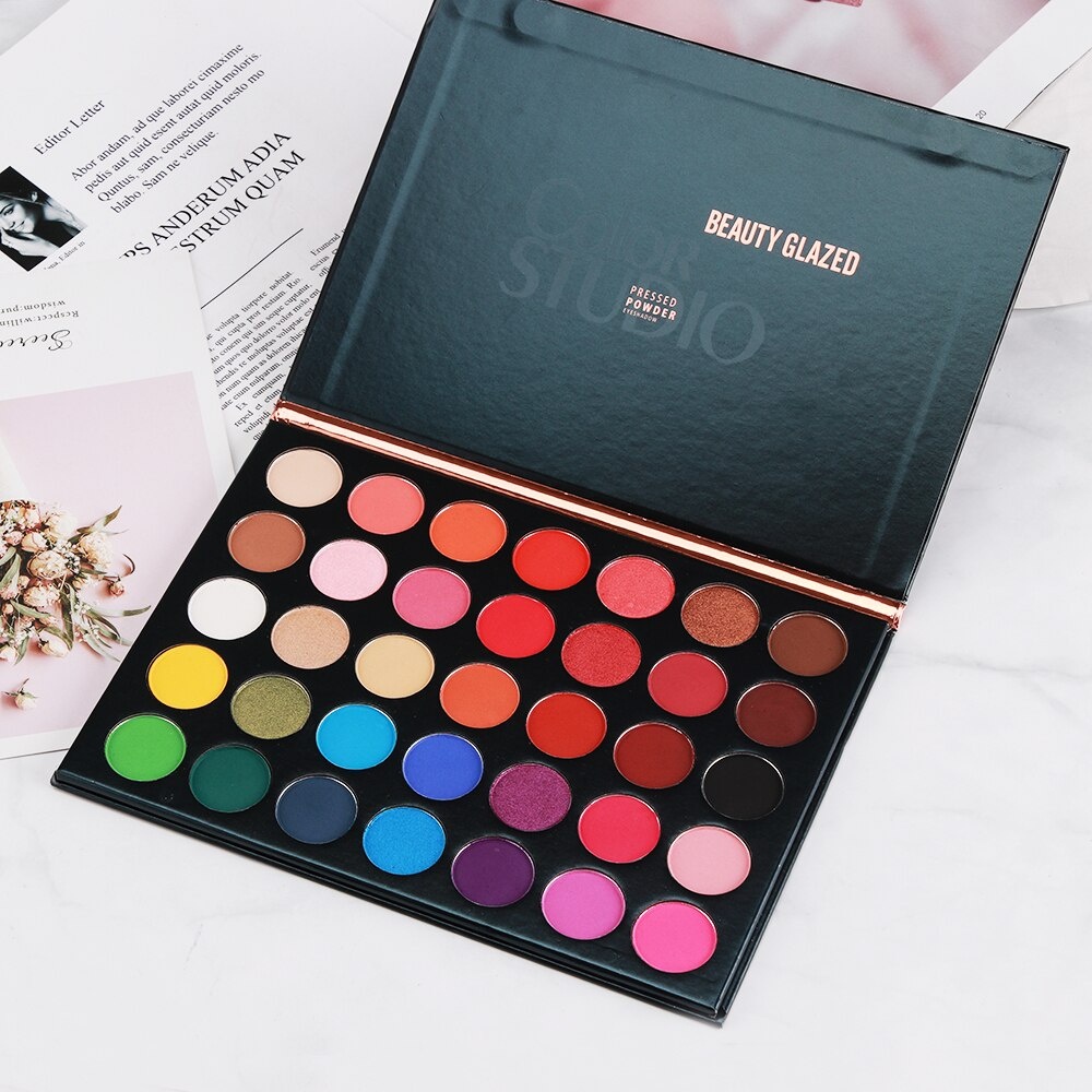 Beauty Glazed Eyeshadow Color Studio Beauty Glazed 35 Color Eyeshadow Matte Eyeshadow Palette BeautyGlazed