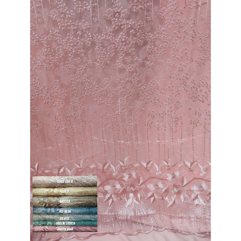 Tile akar. tile bordir/brokat tile akar/ tile 3d/ mutiara