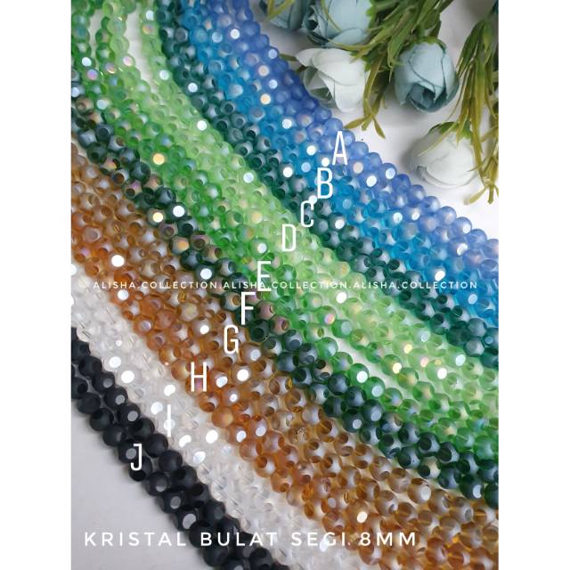 Kristal Ceko Bulat Segi 8mm