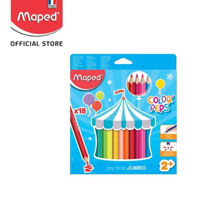 

Maped Pensil Warna Color Pencils Jumbo 18' - Cardboard