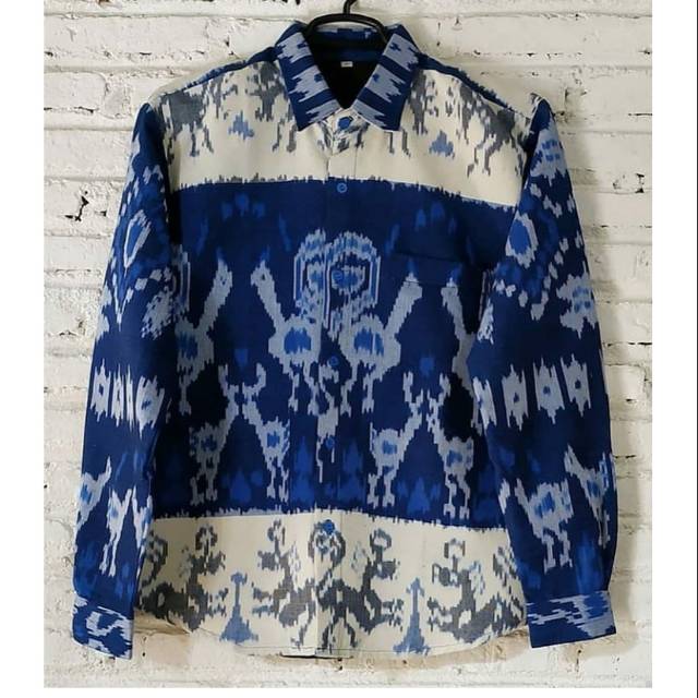 Kemeja Pria Tenun Ikat Sumba Flores NTT ORI Sudah FURING KMJ65G