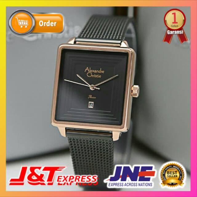 JAM TANGAN ALEXANDRE CHRISTIE WANITA AC 2851 AC2851 ROSEGOLD BLACK ALEXANDER CHRISTIE ORIGINAL