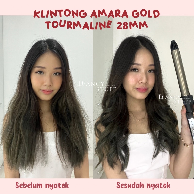 Klintong Amara Gold Tourmaline 28mm 32mm Original GARANSI 6 Bulan - catokan catok curly keriting