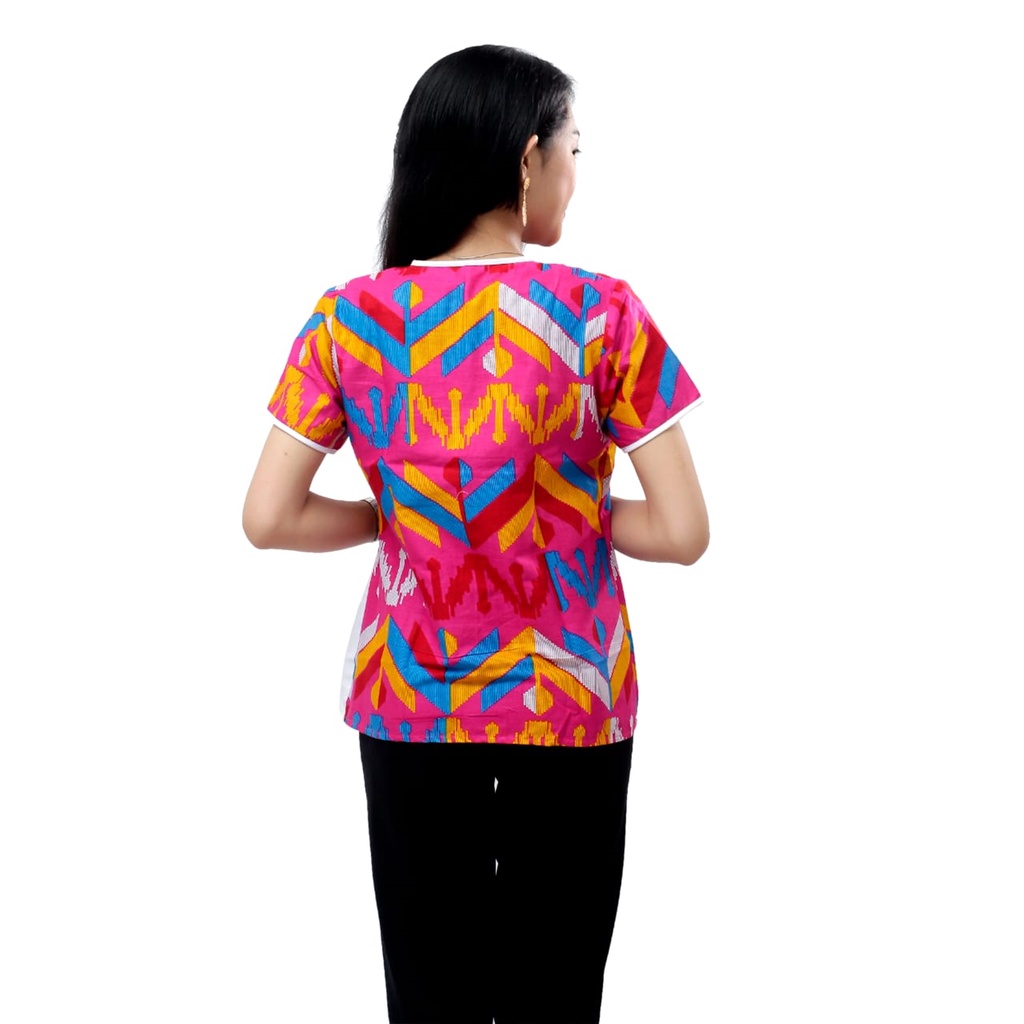 Atasan Batik Wanita Modern Blouse Batik Wanita S-M-L-XL-XXL-3L-4L-5L Bahan Katun-6