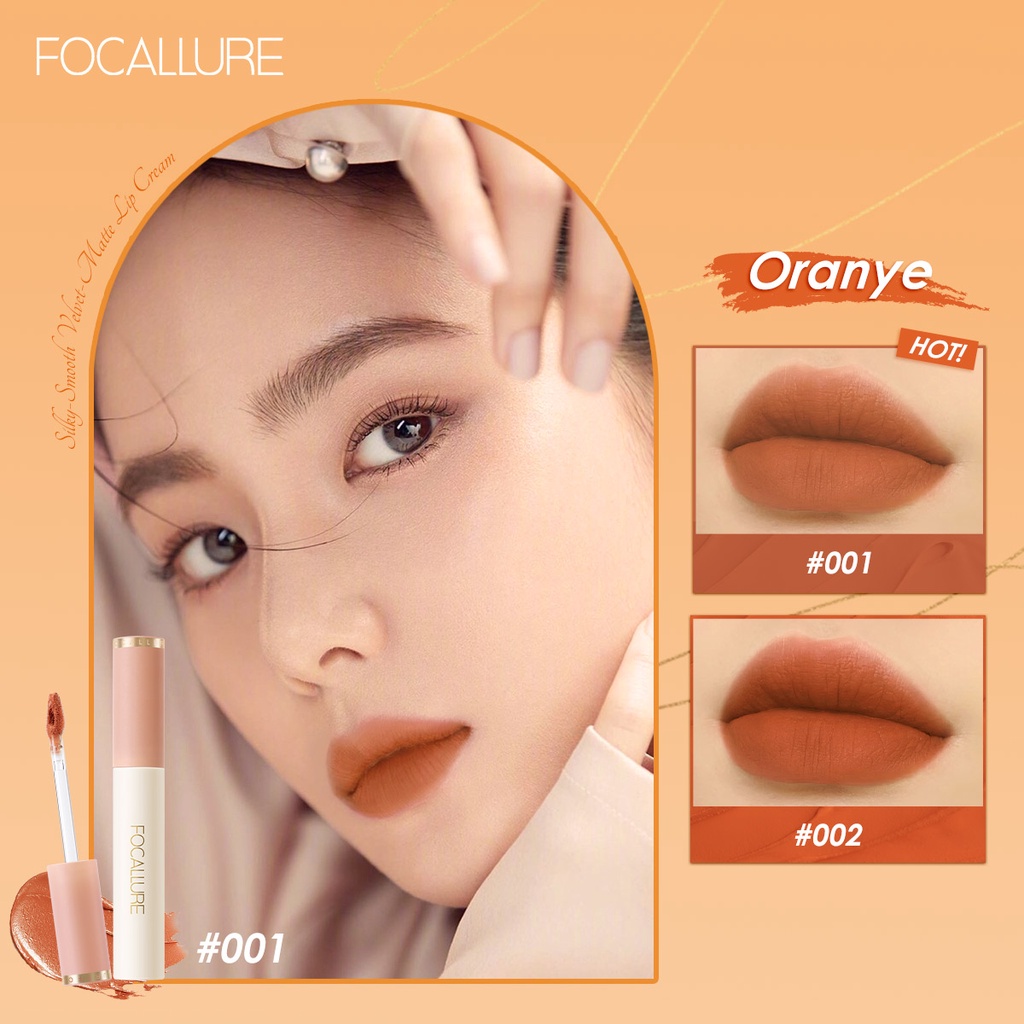 Focallure Nude Lip Cream Lipstik Silky Smooth Lip Cream Velvet-Matte Lipstick