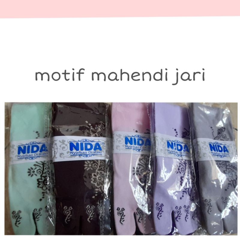 Bisa COD.Kaos kaki nida motif mahendi jari/kaos kaki jari motif