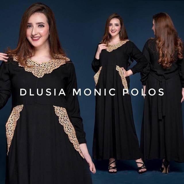 Daster arab renda Dlusia Monic Polos TP lengan panjang Sabanastore