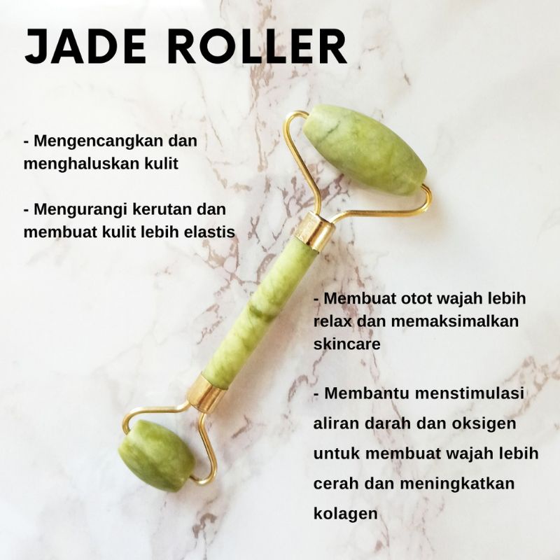 `ღ´ PHINKL `ღ´ Jade roller wajah hijau GIOK meniruskan pipi mengencangkan dingin beauty tools untuk meniruskan mengencangkan face