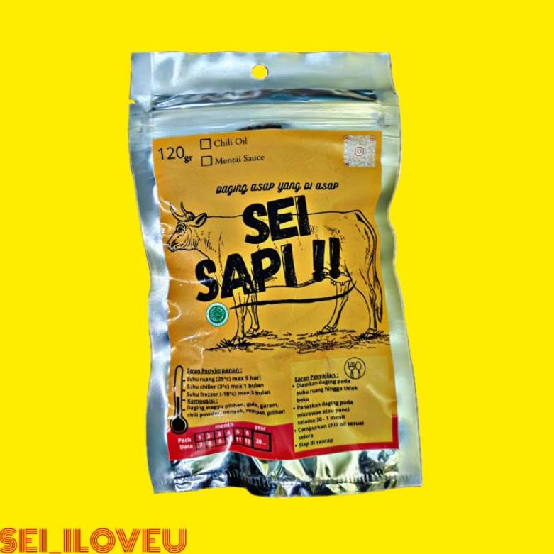 

➩jn Baru✿ SEI SAPI / DAGING ASAP 120gr + (chili oil ) FROZEN FOOD / MAKANAN SIAP SAJI / MAKANAN 62 ➩