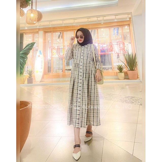 MIDI DRESS KOTAK SHAQUEENARA ORI BY TRQ