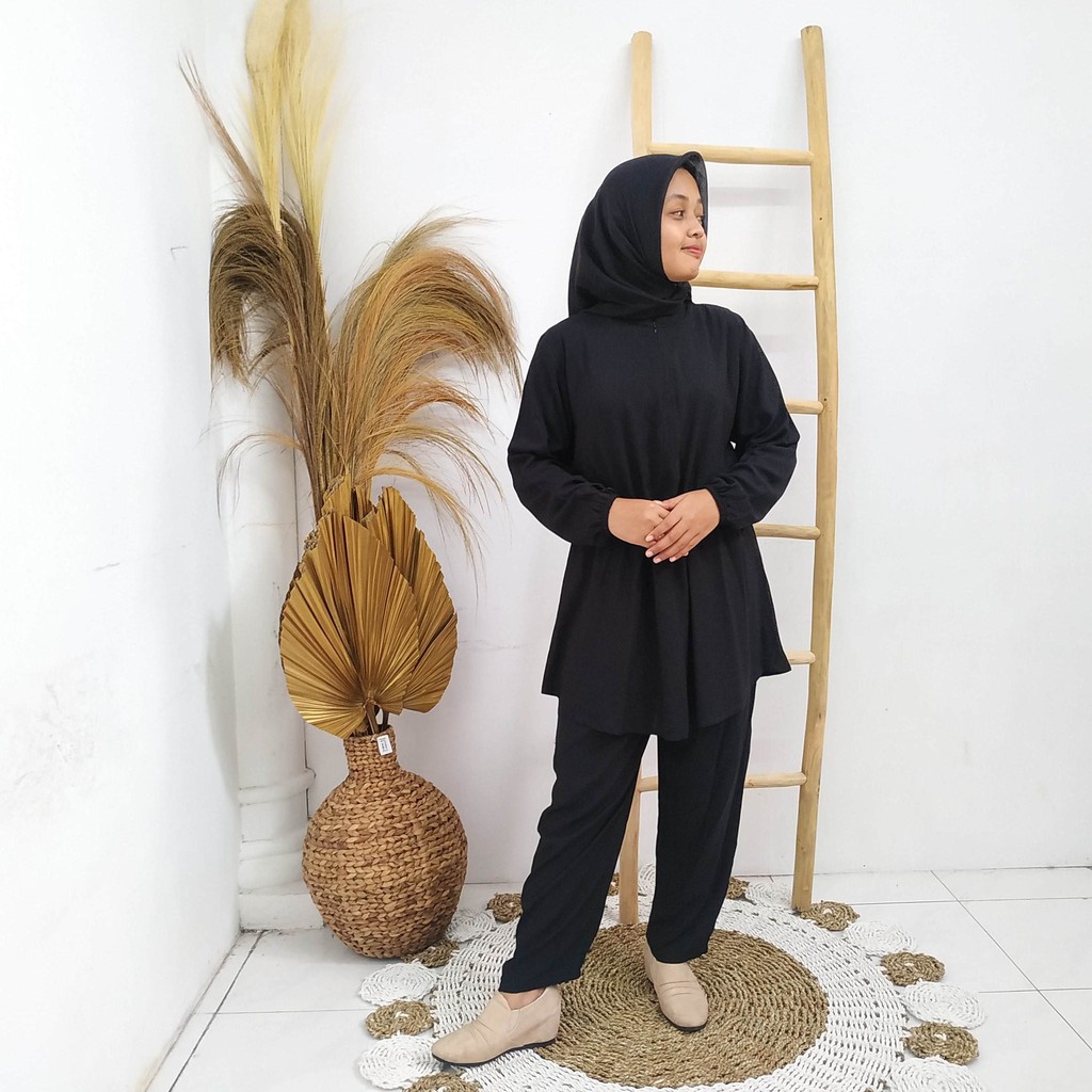 ONE SET TUNIK / SETELAN WANITA POLOS / PIYAMA KATUN RAYON / PIYAMA BUSUI