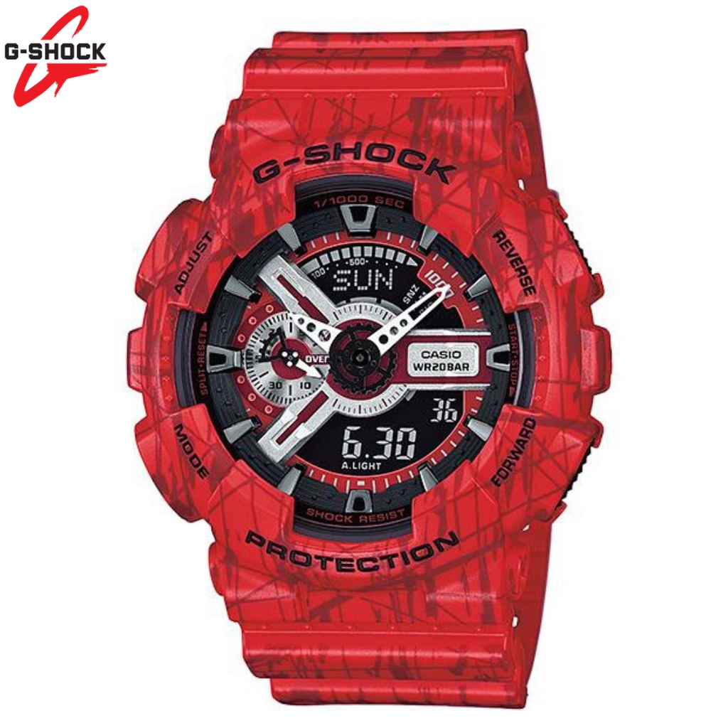 Casio Gshock Denim GA-110 Analog Digital Box Fullset - Autolight