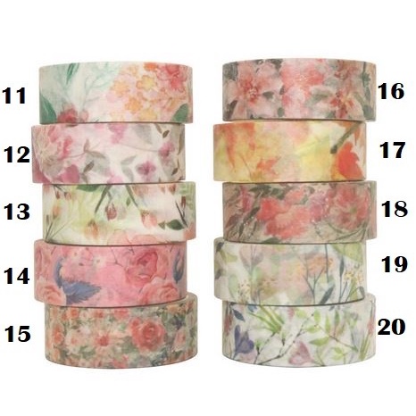 Japanese Washi Tape - Set Flower Pattern