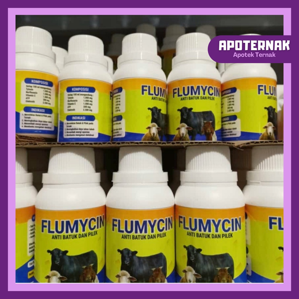 FLUMYCIN | Obat hewan Flu Batuk Pilek kambing kucing kelinci hamster dll | 100 ml | Apoternak