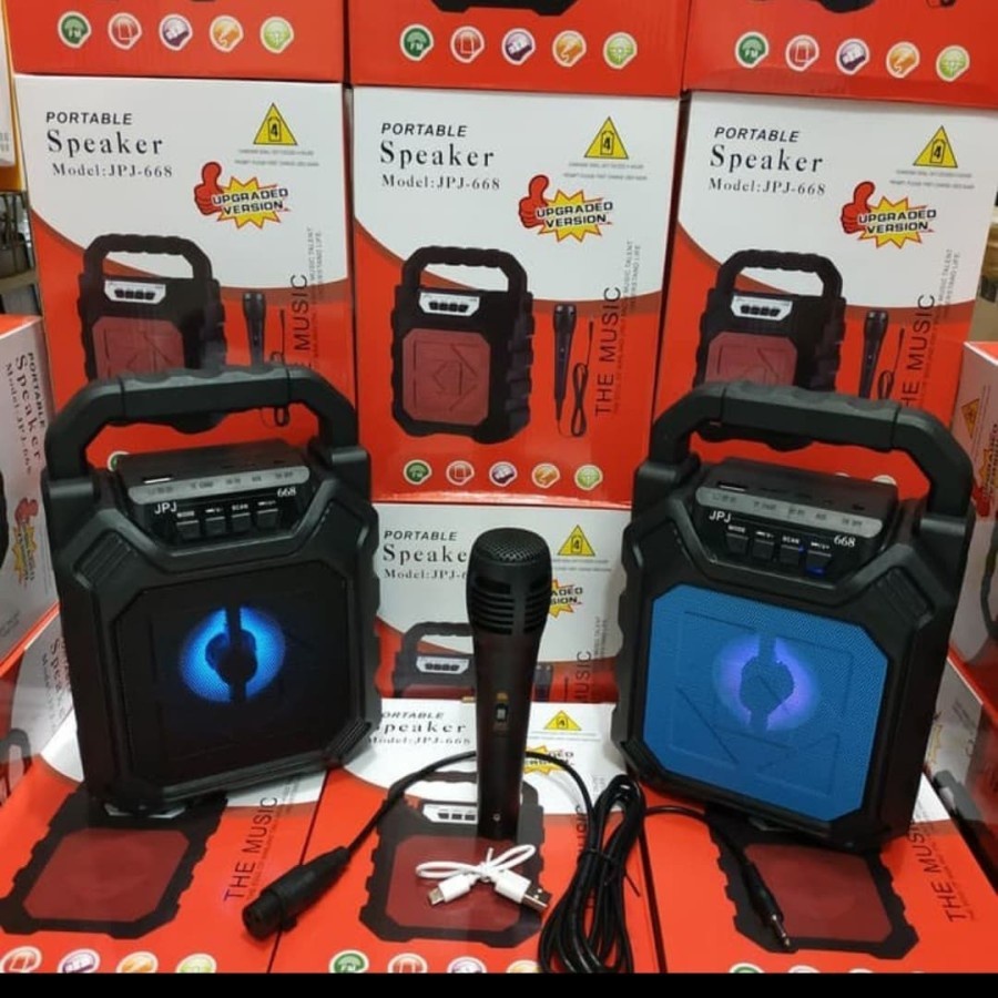 SPEAKER PORTABLE  JPJ-668 FREE MIC//SPEAKER KARAOKEJPJ-668//SUPER BASS (Bisa Bayar Tujuan)