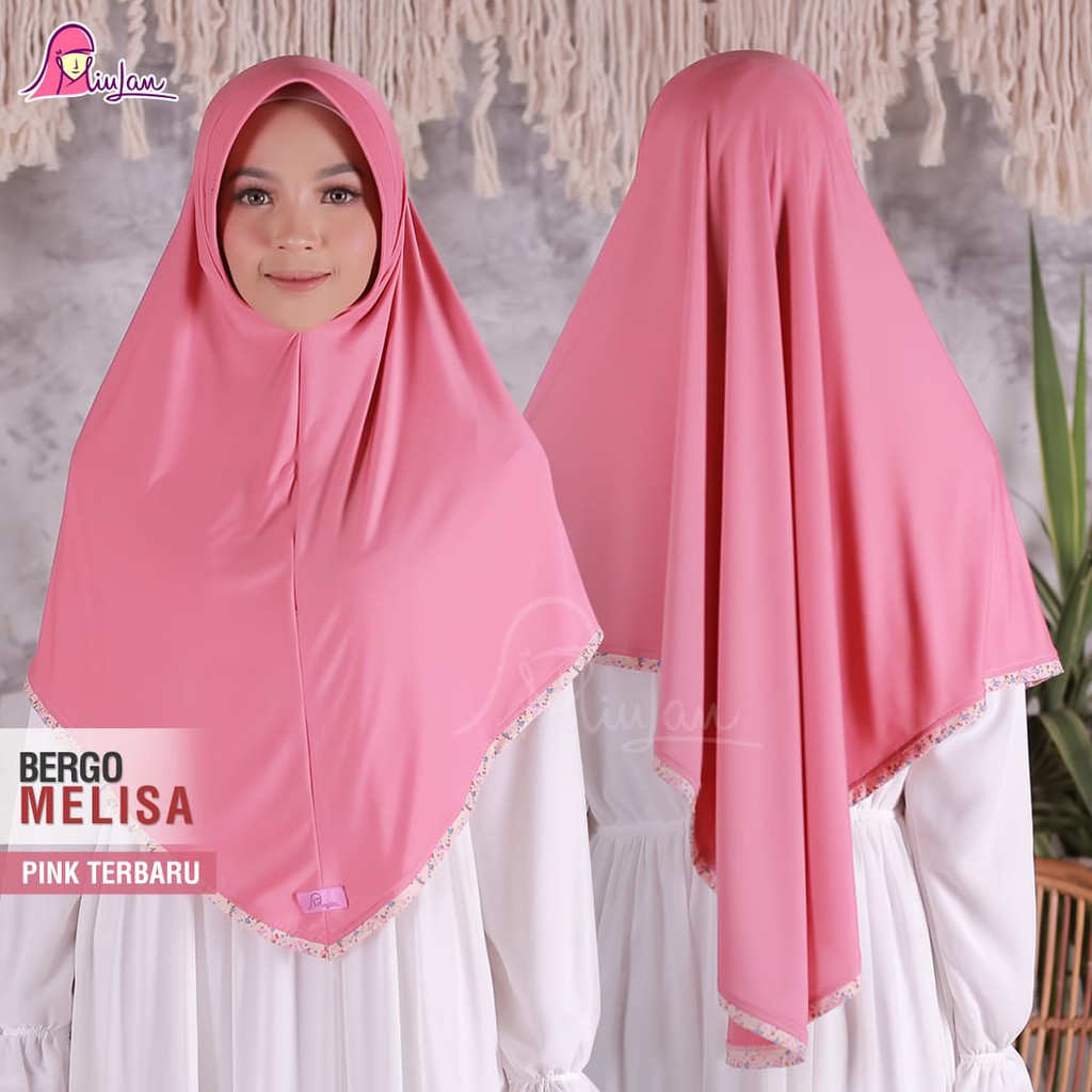 Bergo Melisa Miulan Hijab Jilbab Jersey Syari Besar Adem Kerudung Umroh