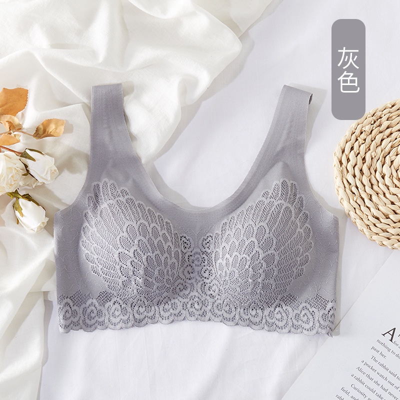 Bra Wanita Seamless Lace Bh Perempuan Anti Nyeplak Pakaian Dalam Cewek Korea Bahan Nylon Halus - LACE