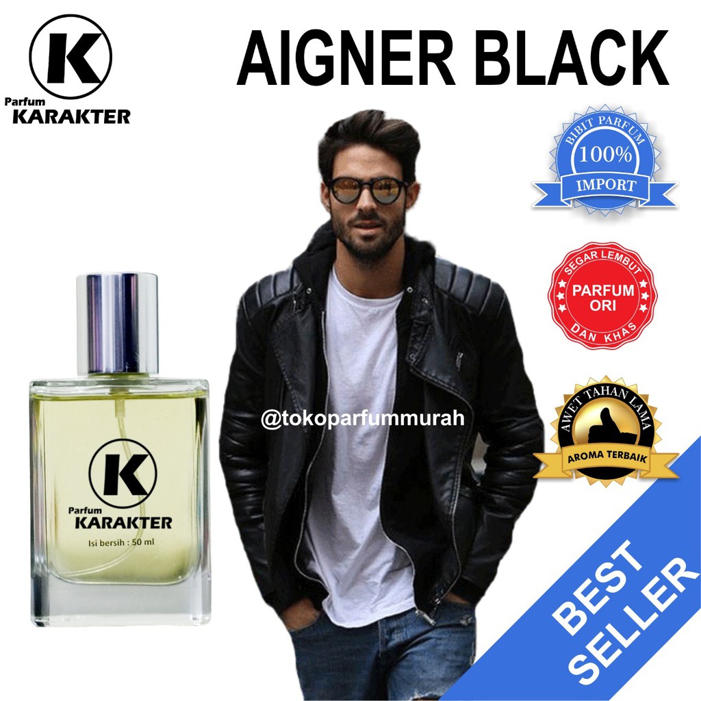 Bisa Cod | Parfum Cowok Aigner Black  Bibit Parfum Import Wangi &amp; Tahan Lama  Kemasan 100ml