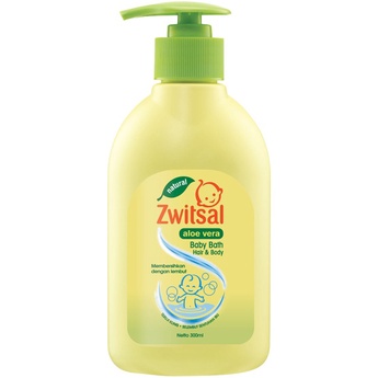 Zwitsal Baby Bath Hair And Body Sabun Mandi Shampo Bayi Natural Aloe Vera 300Ml Sabun Bayi