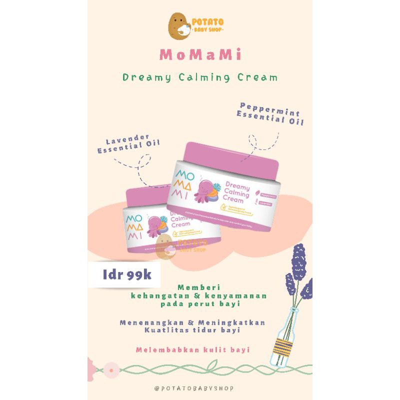 Momami Dreamy Calming Rub Cream 50g - Calming Rub Penghangat Pengganti telon