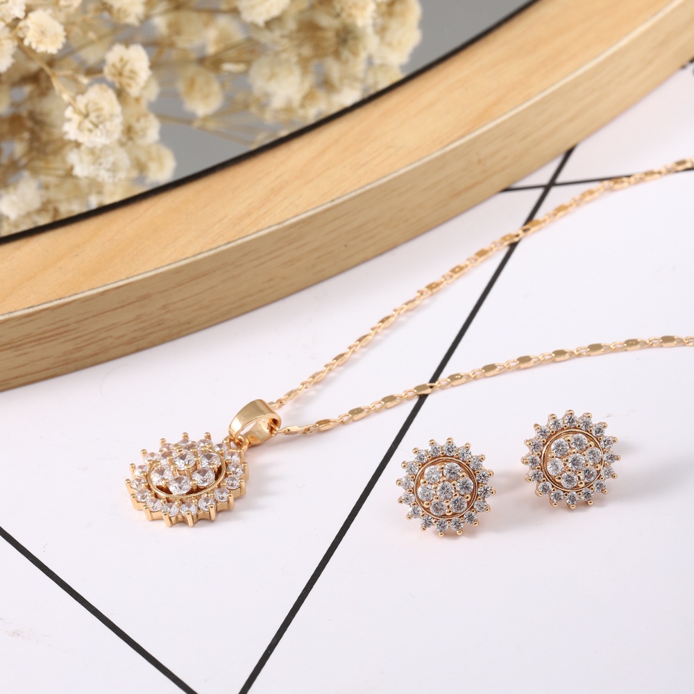 ✅COD Set Perhiasan Titanium Anti Karat Set Kalung Kelang Cincin Tiatanium Anting Korea Fashion Cincin Aksesoris Wanita D625