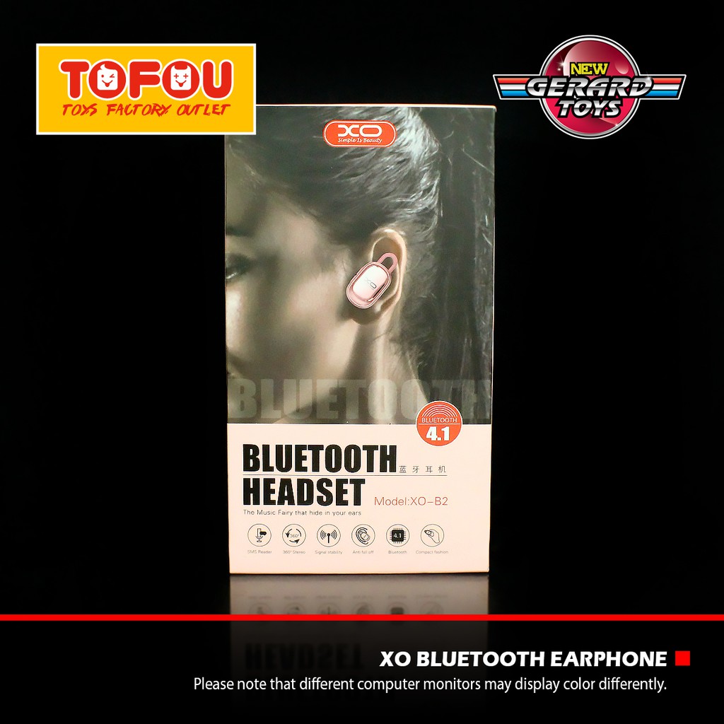XO Bluetooth Handsfree Earphone B2 Pink Original Murah