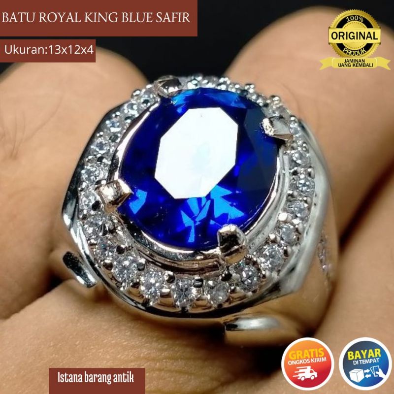 CINCIN BATU KING ROYAL BLUE SAFIR CATAM TOP QUALITY