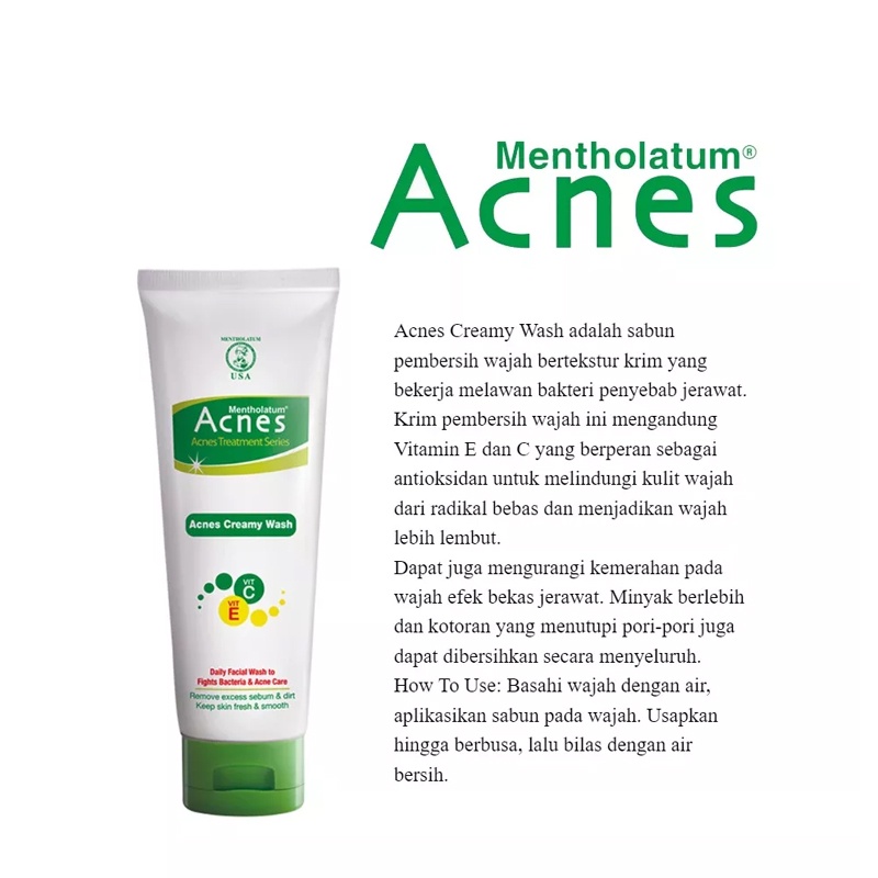 Acnes Creamy Wash - Pembersih Kulit Berjerawat