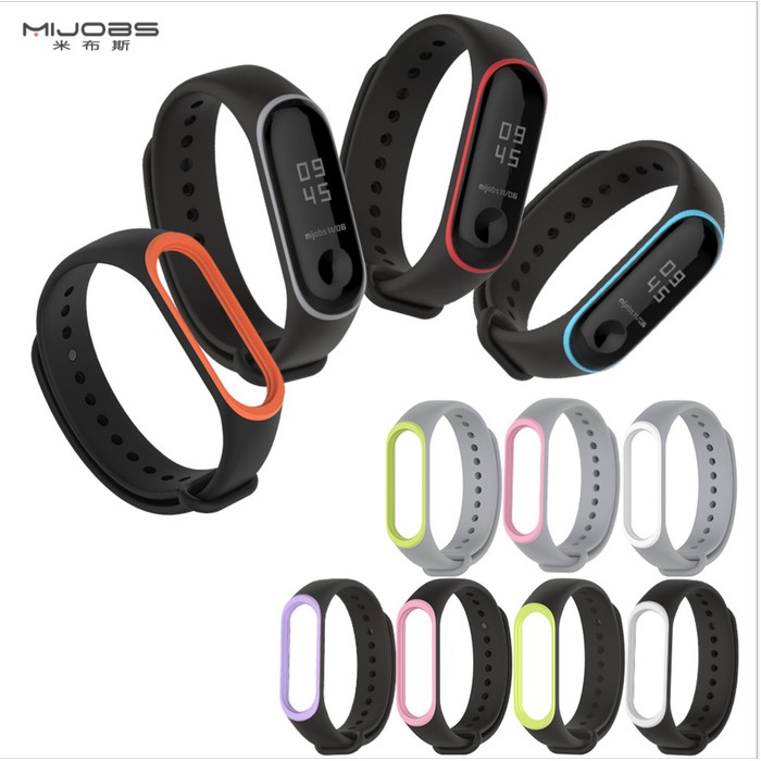 Xiaomi Mi band 4/3 jam Strap Tali Gelang tangan Silcon-Silkon 2-tone D42