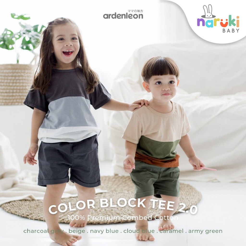 Arden Leon Unisex Color Block Tee 2.0 Kids Ardenleon Baju Atasan Anak