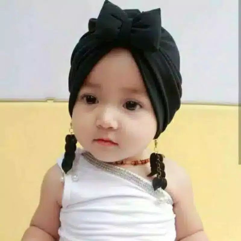 turban anak anting daun turban bayi perempuan usia 0bln-3thn