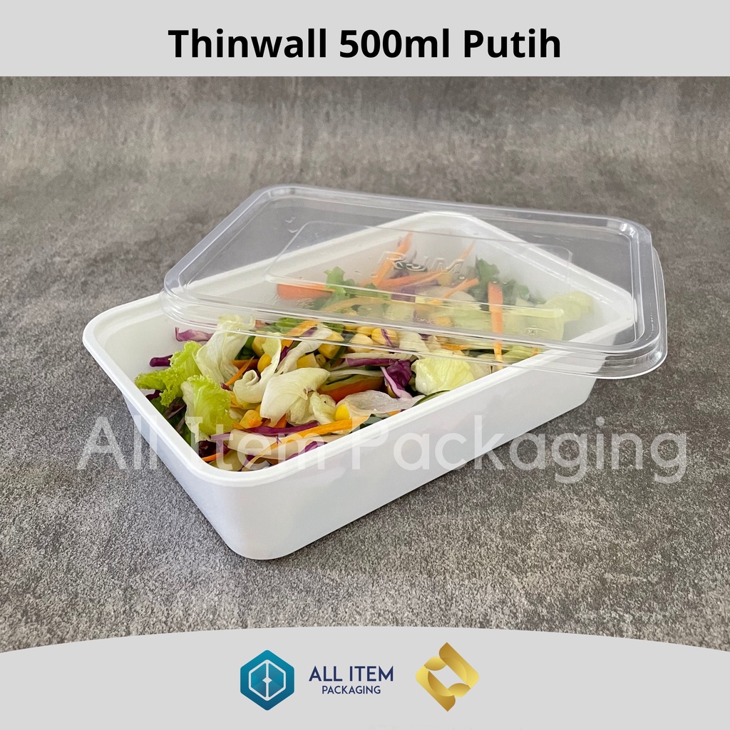 Jual Kotak Makan Plastik Thinwall 500 Ml Putih Food Container Rjm 25