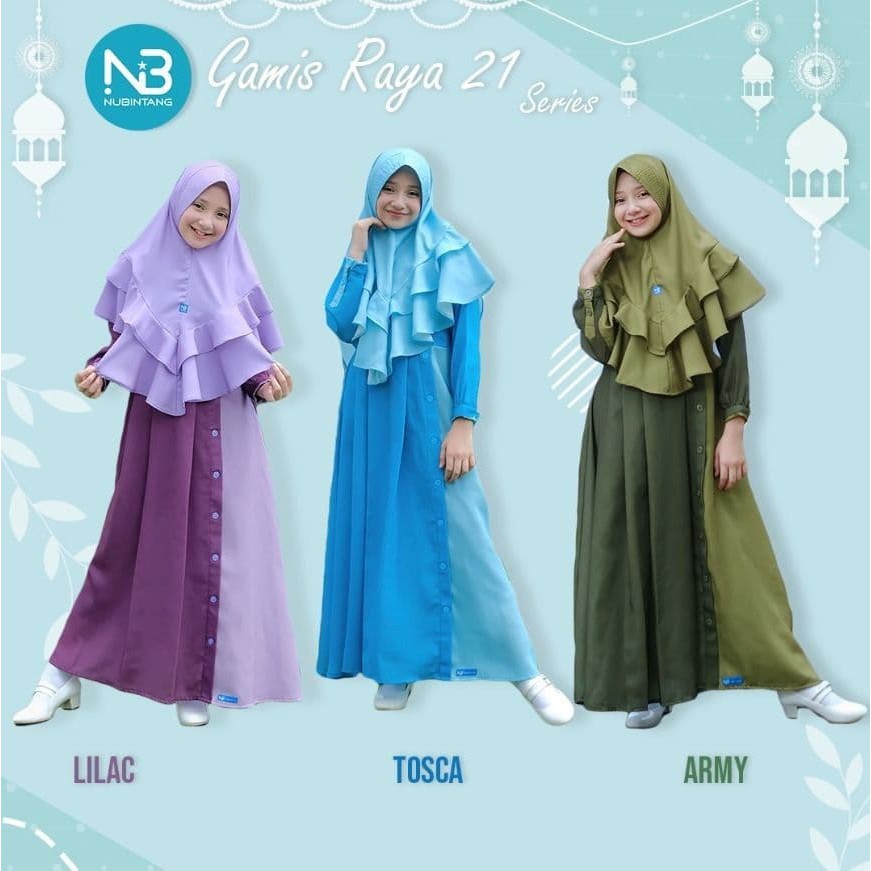 Gamis Raya 21 NUBI gamis anak Perempuan gamis anak syari gamis terbaru 2021