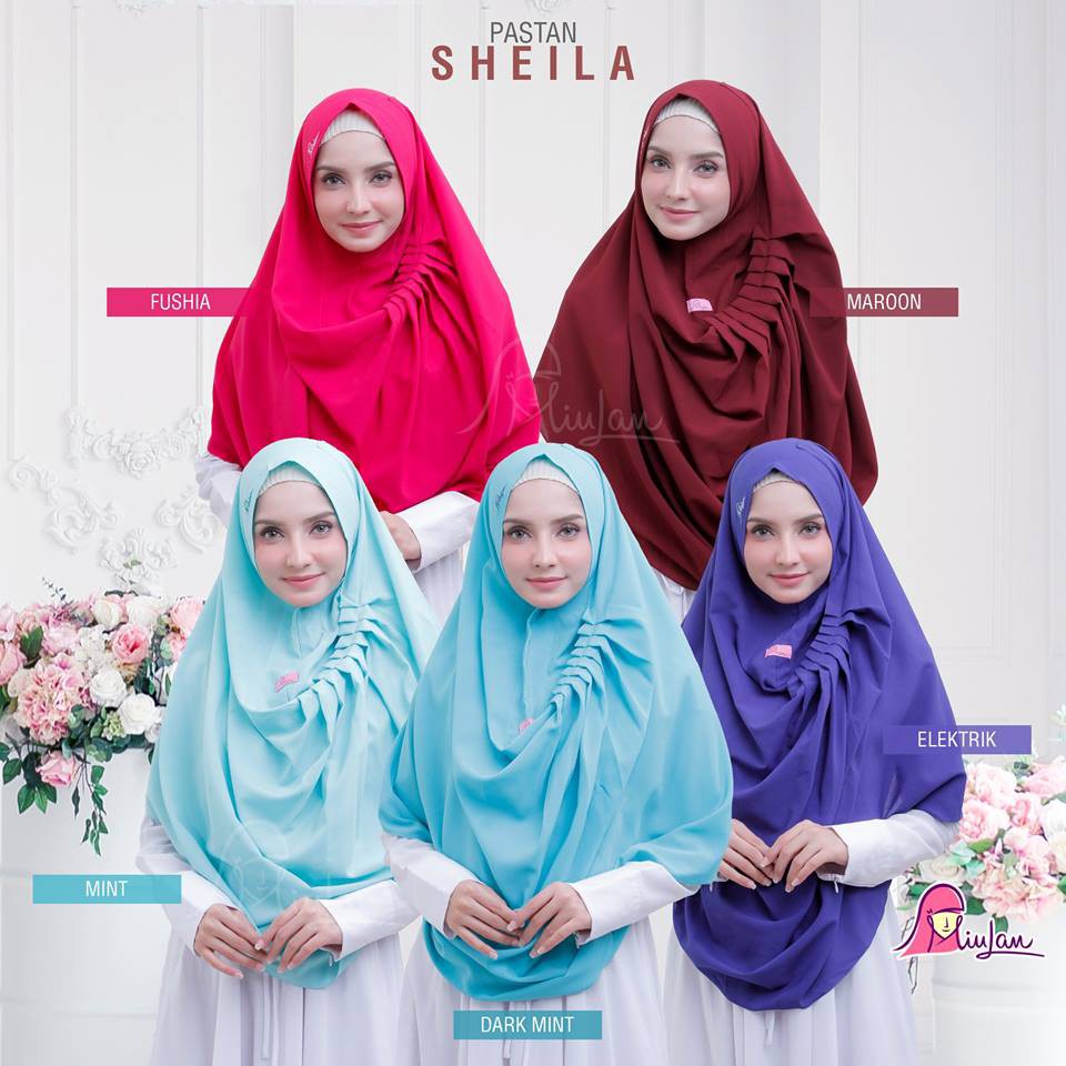 MIULANOKE Sheila Pasmina Instan Jilbab Pastan Miulan Model Simple Bahan Crepe Premium Hijab Pashmina