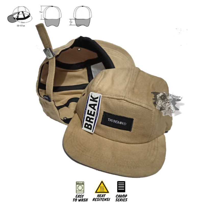Topi Pria Wanita Distro Thanksinsomnia Cream Snapback Topi 5 Panel Distro Branded