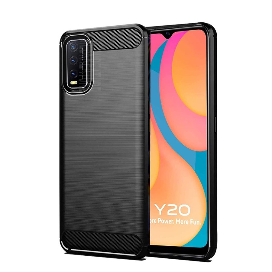 VIVO Y21A Y12S Y20 2021 Y20S G Y51Y51A Y53S Y1S Y91 Y93 Y95 Y91C CASE IPAKY KARBON SOFTCASE BLACK CARBON SOFT SILIKON HITAM CARBON CASING COVER Y51 A Y33 Y53 S Y51 A