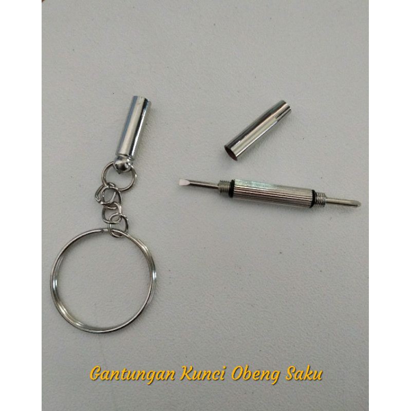 Gantungan Kunci Obeng Kacamata Gantungan Kunci Obeng Plus Minus Stainless steel