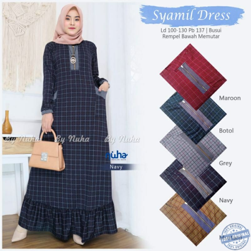 Gamis Jumbo Busui SYAMIL Dress Pict by Nuha Solo Terbaru