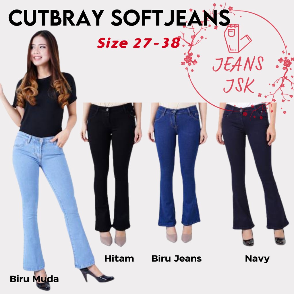 Celana Jeans Wanita Cutbray Soft Jeans Denim Cewek JSK