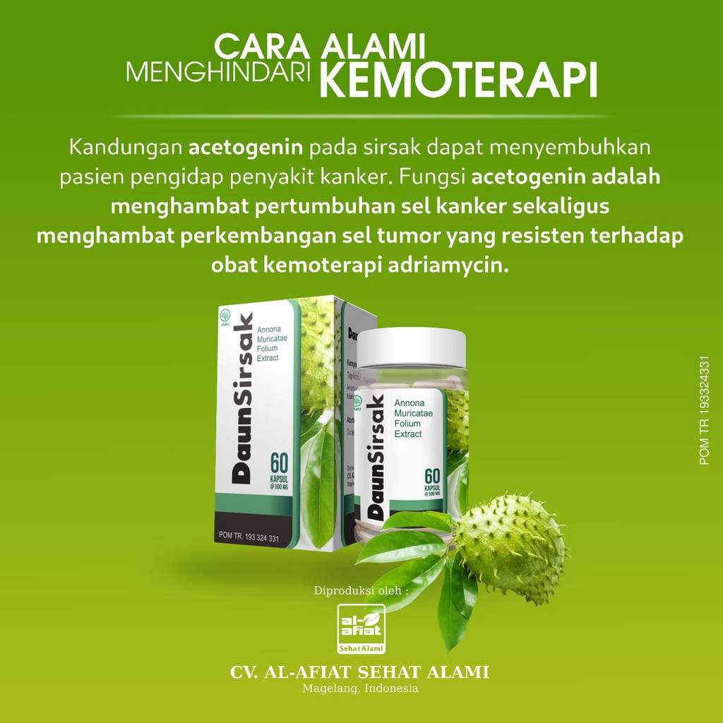 

KAPSUL EKSTRAK DAUN SIRSAK 100% | PENGOBATAN KANKER & TUMOR | ASAM URAT