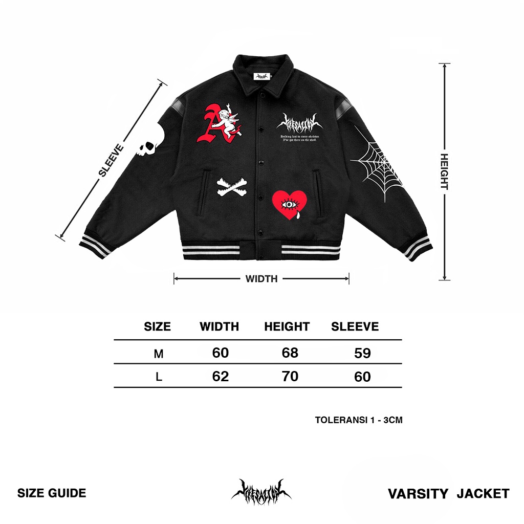 VARSITY OVERSIZE | SHACKLED SKULL | BLACK | YIKESALLDAY | BOXY FIT