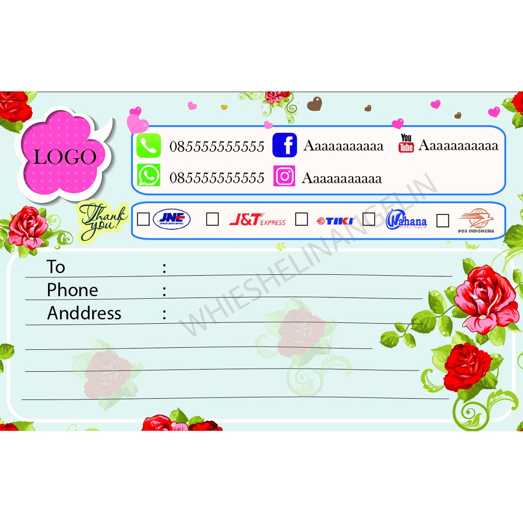 

STIKER LABEL PENGIRIMAN ONLINESHOP 110 BJ // 44RB // FREE DESAIN