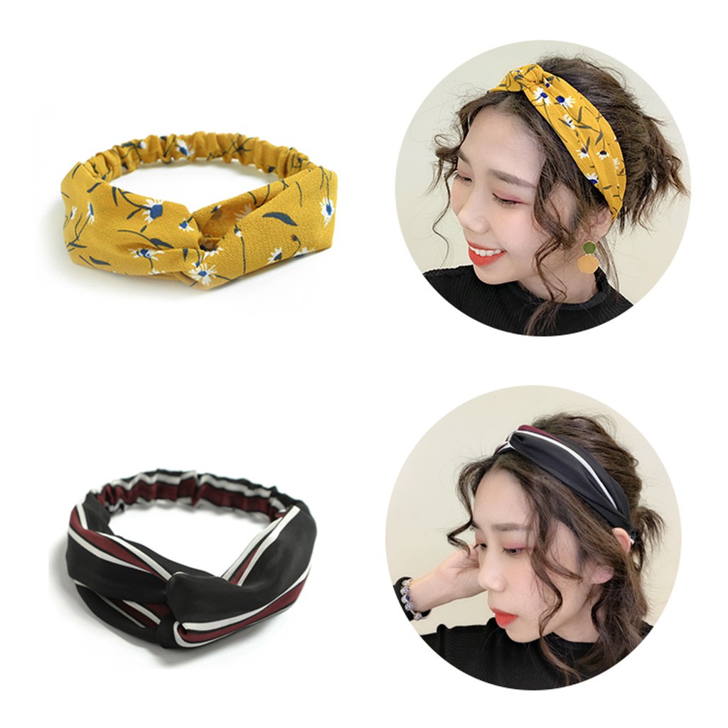 RSB VZ167 Bando Motif Bunga Wanita Hairband Elastis Karet Aksesoris Fashion Bando Import