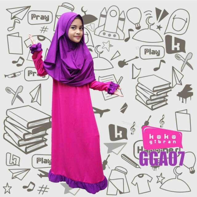 Gamis set fuschia by Koko Gibran