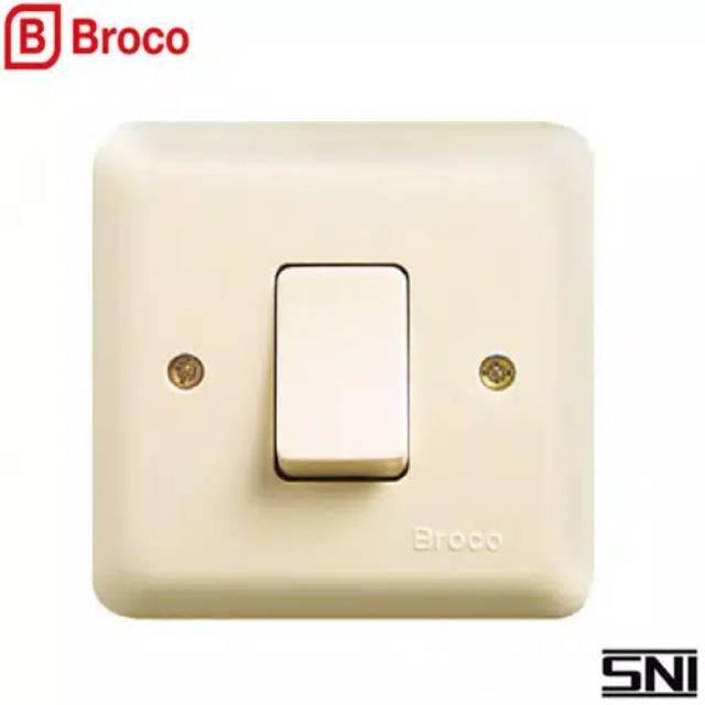 IB Saklar Engkel Broco Cream - New Gee Singel Switch Inbow Tanam 6621U