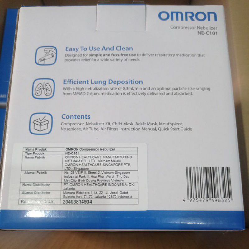 Nebulizer Omron Nec101 Alat Uap Nebuliser Garansi 2tahun