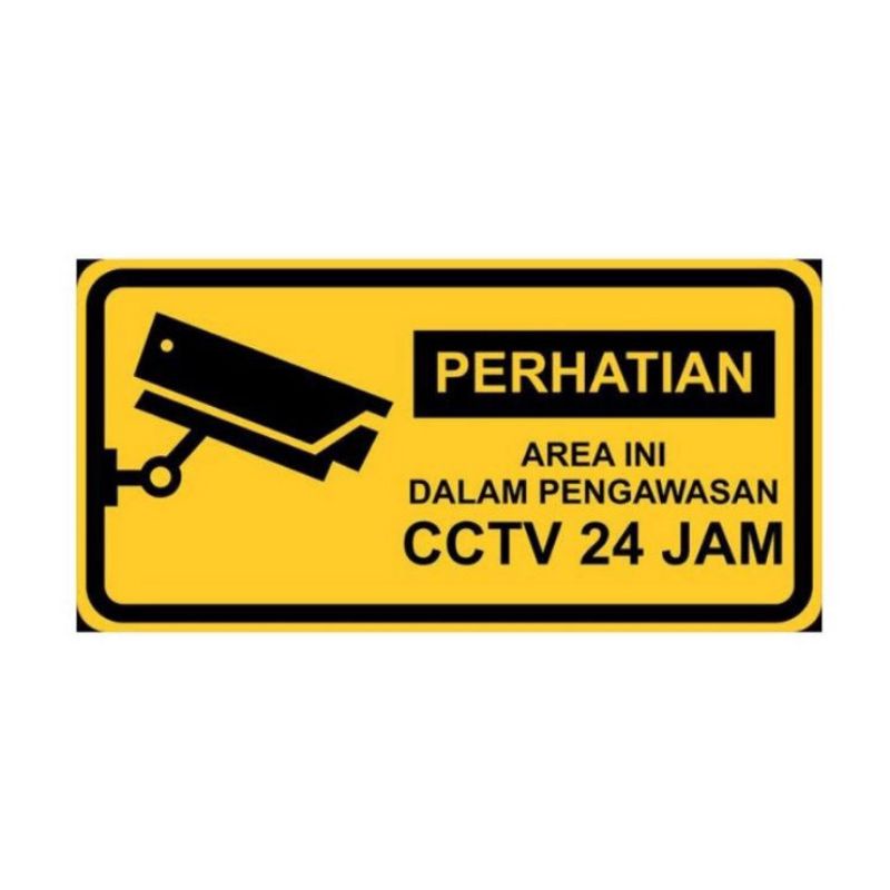 

Stiker cctv stiker tulisan perhatian area pantau cctv stiker himbau stiker sign 15×30cm