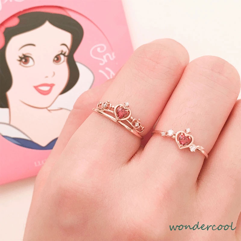 Ready Stock Ring Adjustable Disney Princess Ring 925 Silver Open Crown Ring Version Korea-Won