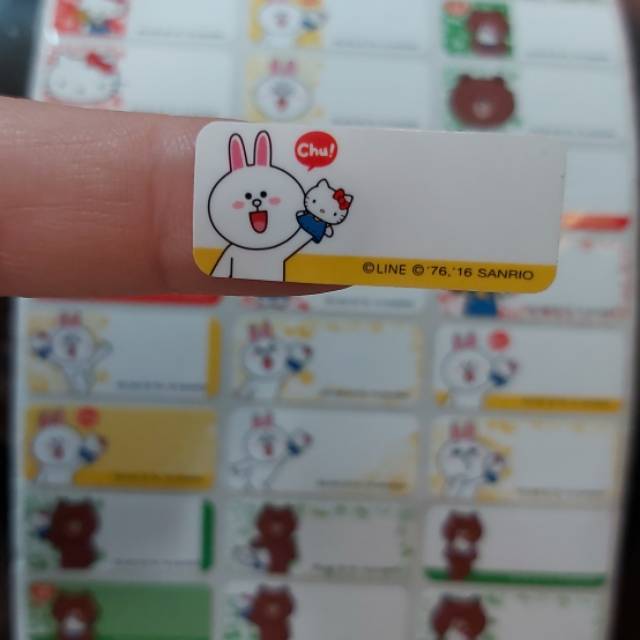 

Label nama KITTY LINE sticker waterproof ORI